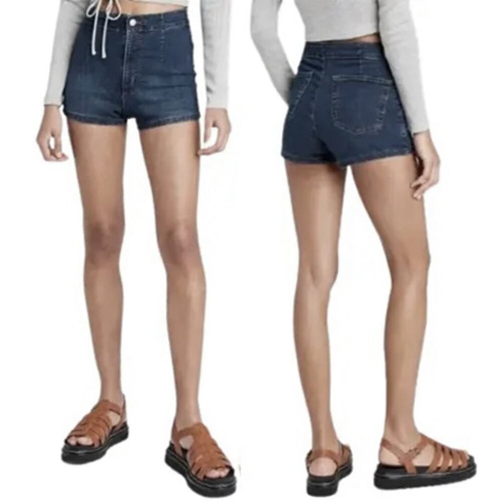 Wild Fable Womens Size 12/31R Dark Wash Super High Rise Denim Jean Shorts